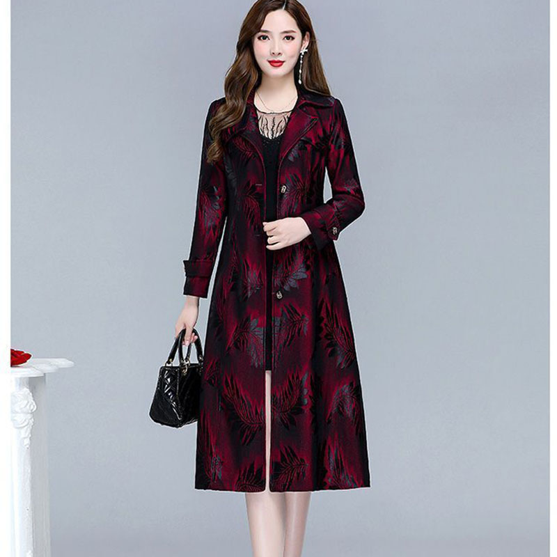Trench Coat Formal - Heavy Industry Willow Leaf Printed Windbreakers