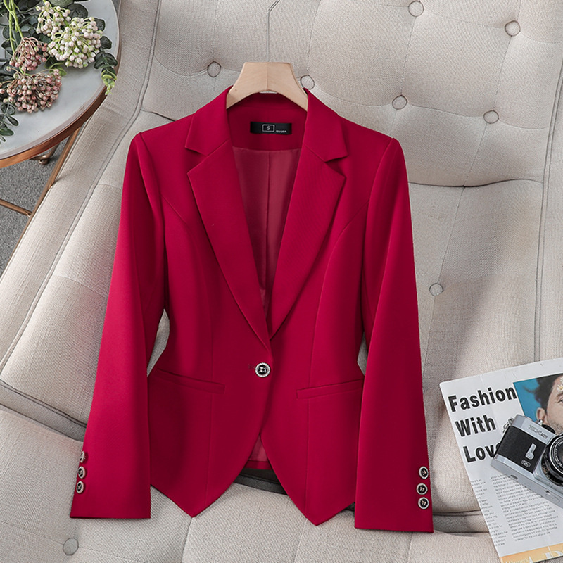 Women'S Red Formal Wear - New Fashion Female Formal Blazer Women