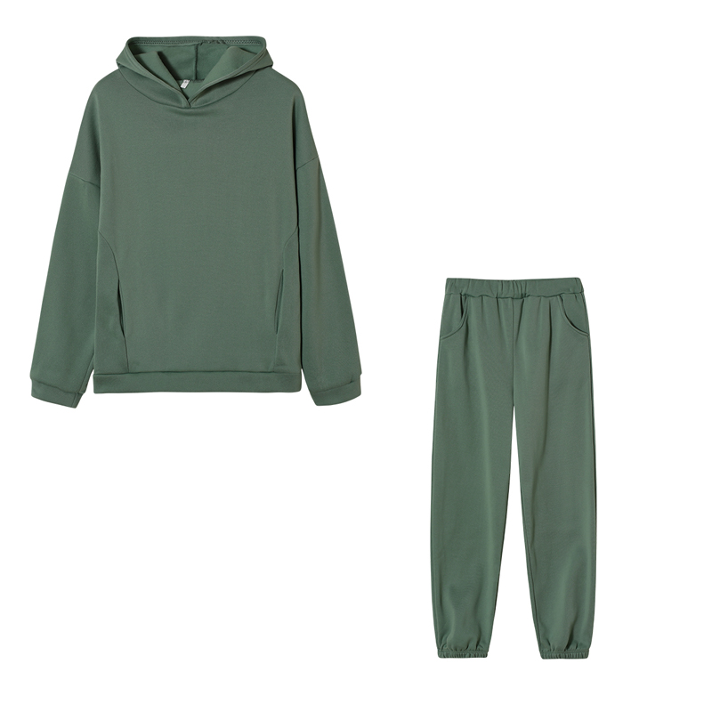 Monochrome Suit Set - Monochrome Hooded Hoodie Set Casual Two-Piece