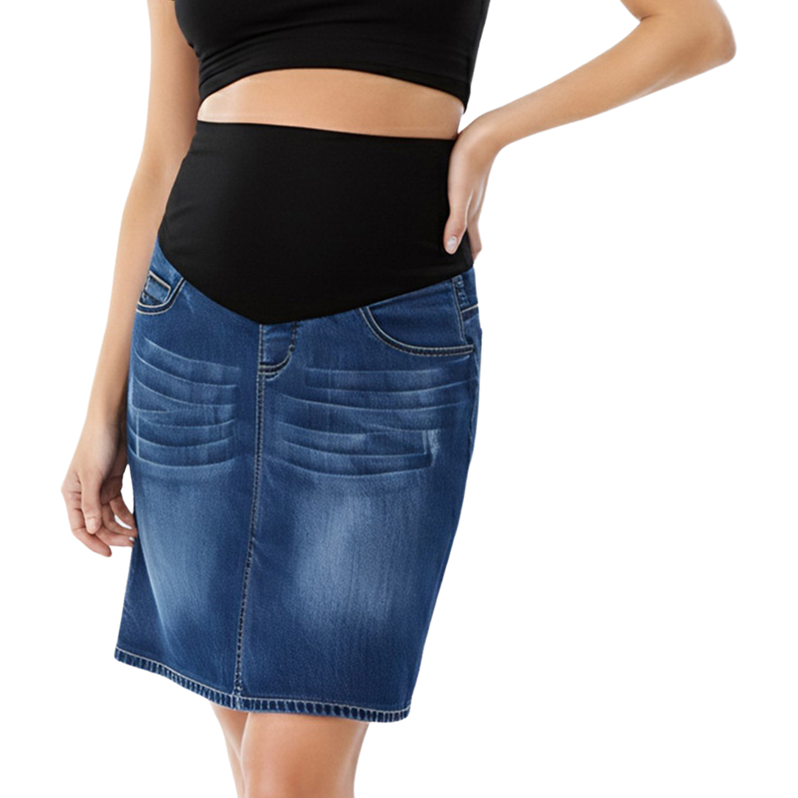 Pencil Skirt Midi - Pregnant Women Summer Fashion Casual Denim