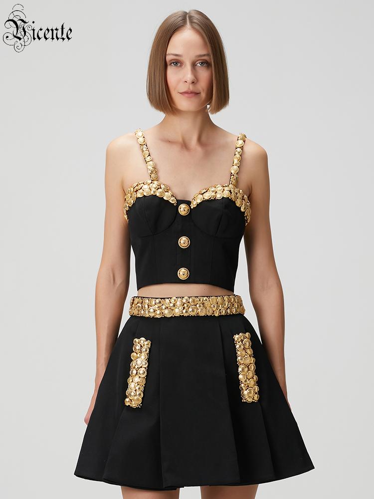 Women'S Formal Evening Wear Tops - VC Black Two Piece Set Dress