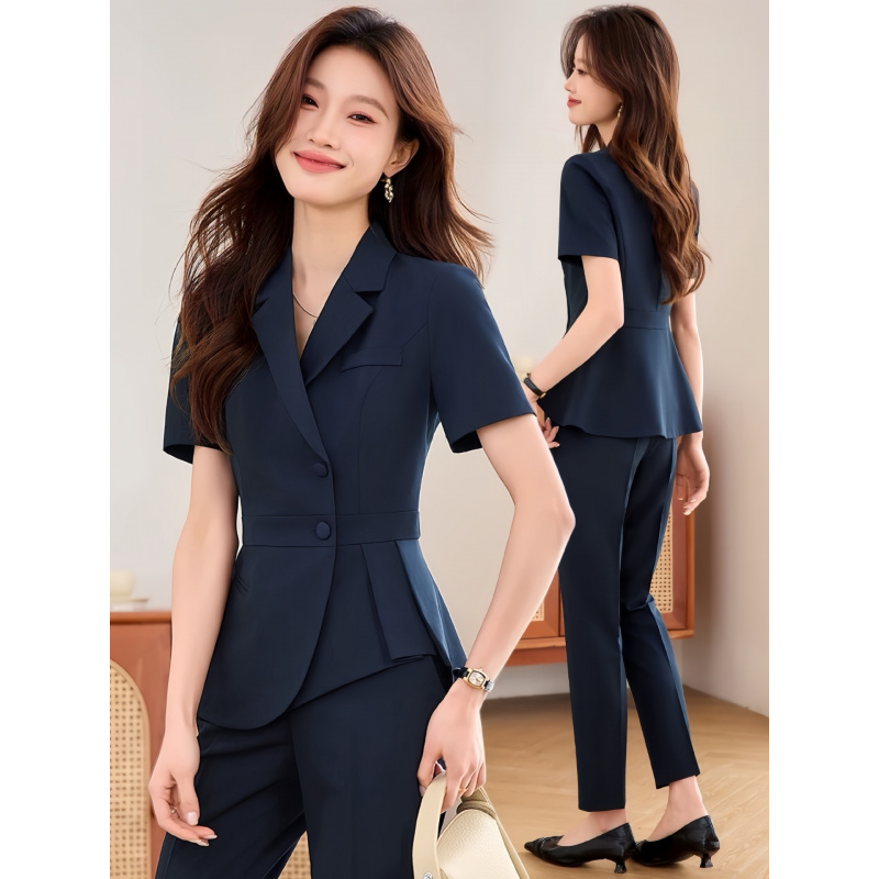 Women'S Formal Wear Stores - Navy blue women's thin professional suit2025New