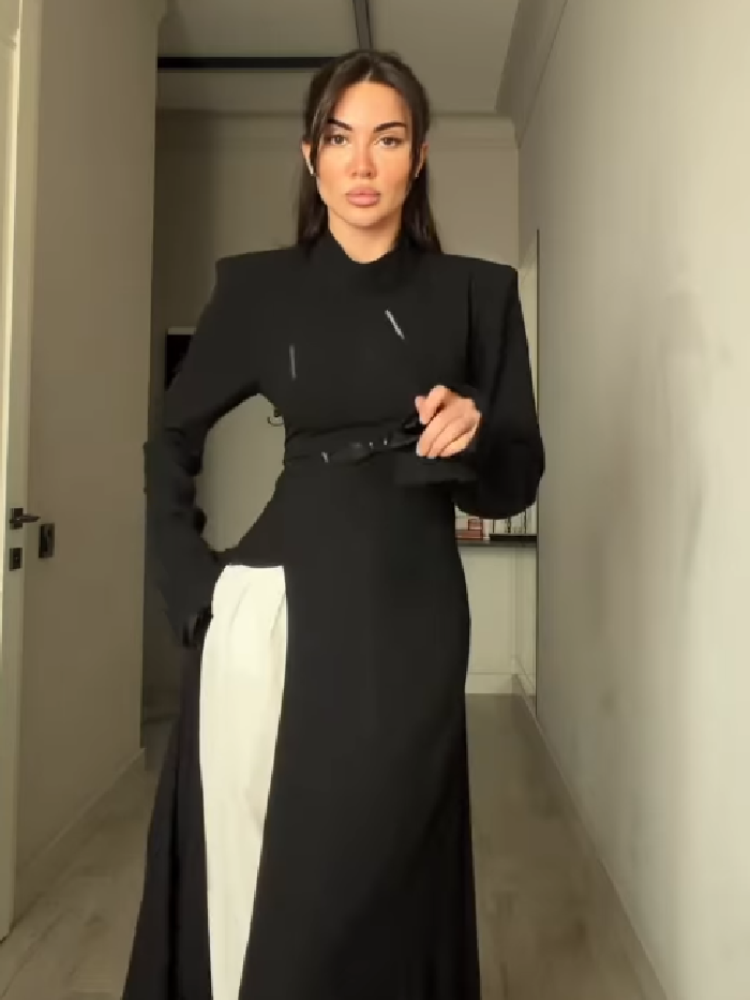 Women's Elegant High Neck Long - Women'S Formal Evening Wear Tops 评论和价格