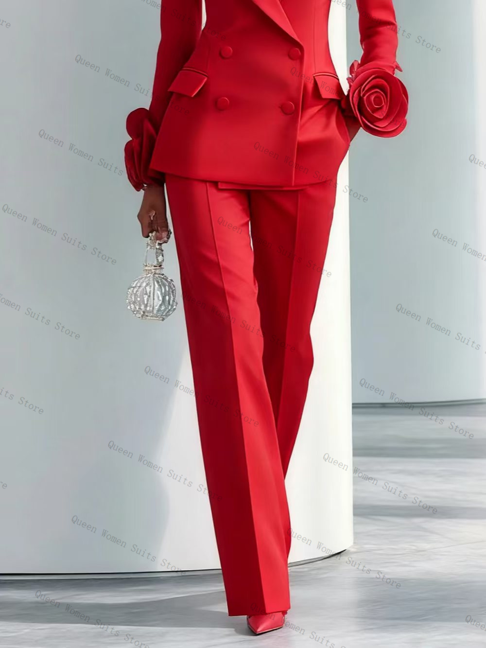 Luxury Red Women Suit Set 2 Pc - Women'S Red Formal Wear 评论和价格