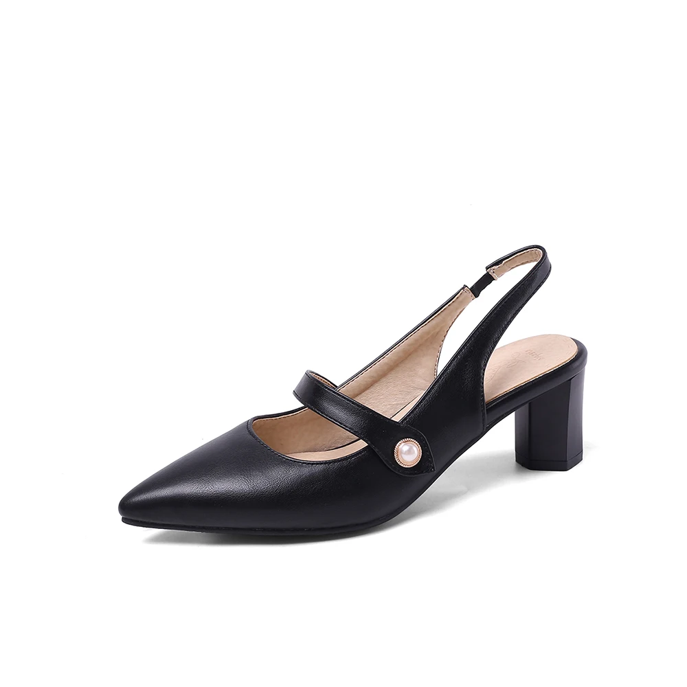 Summer New Elegant Beige Black - Slingback Heel Formal 评论和价格