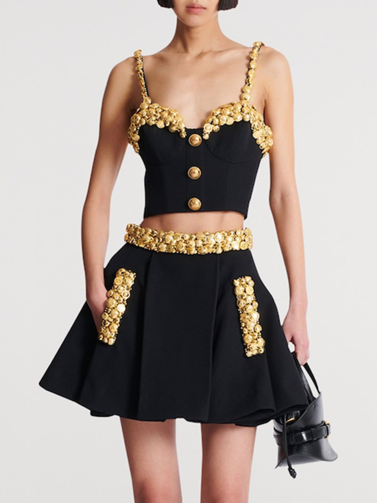 VC Black Two Piece Set Dress w - Women'S Formal Evening Wear Tops 评论和价格