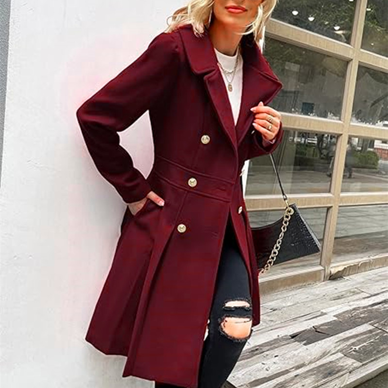 Winter Woolen Women's Trench C - Trench Coat Formal 评论和价格