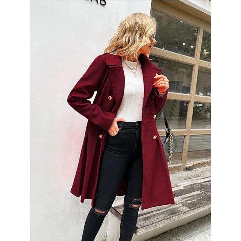 Winter Woolen Women's Trench C - Trench Coat Formal 评论和价格