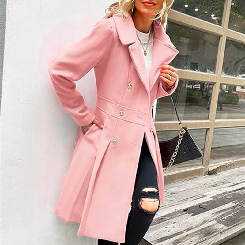 Winter Woolen Women's Trench C - Trench Coat Formal 评论和价格