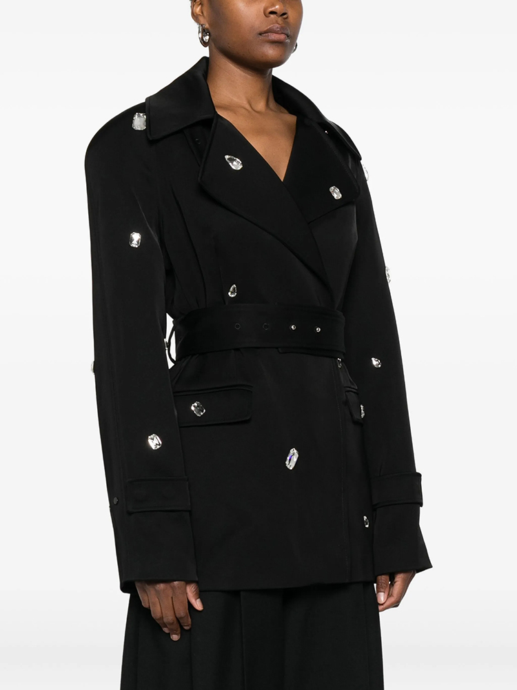 Black Double-Breasted Trench C - Trench Coat Formal 评论和价格
