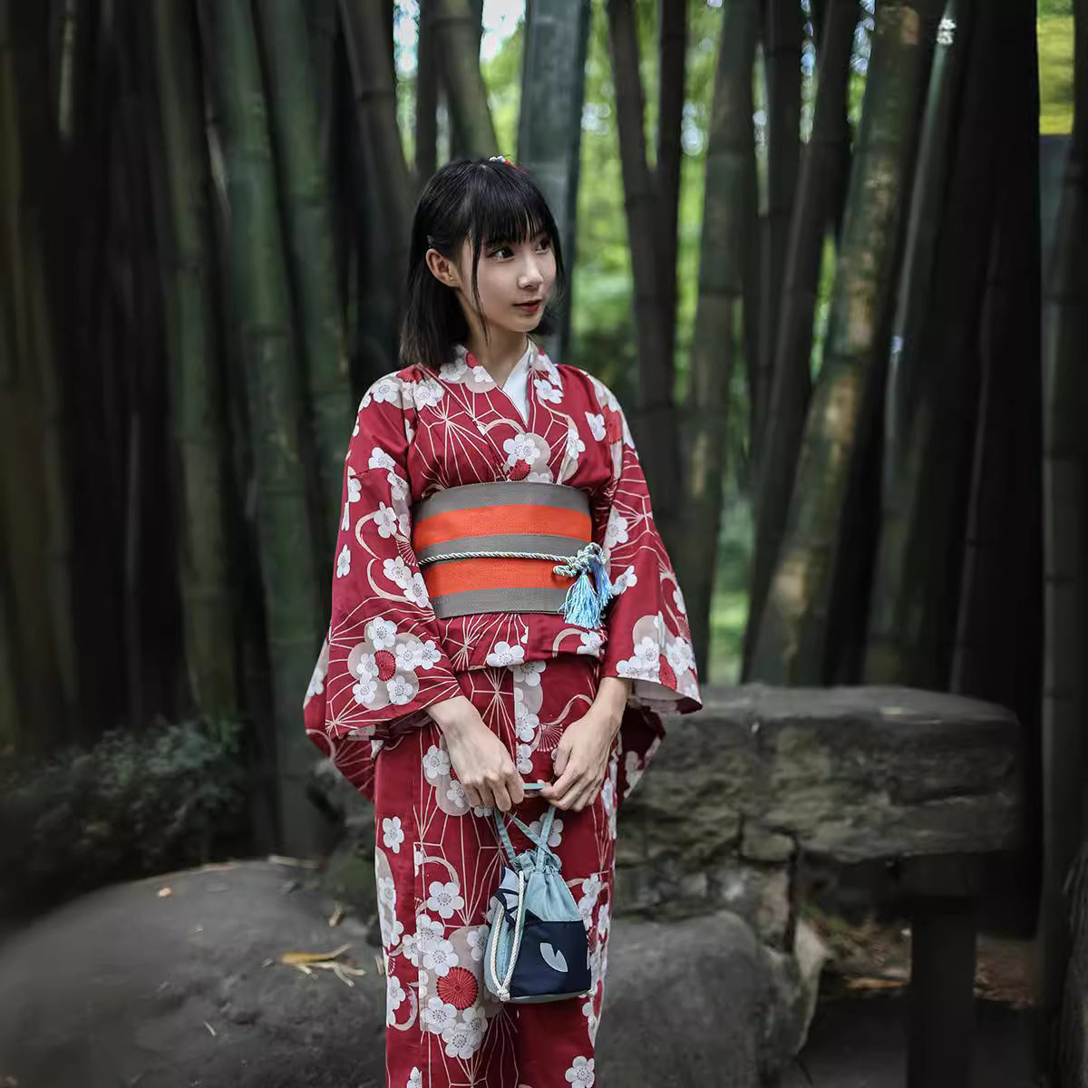 Red Japanese Yukata Kimono Fem - Women'S Red Formal Wear 评论和价格