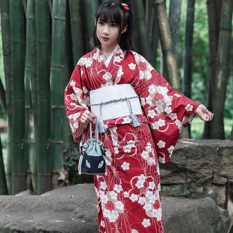 Red Japanese Yukata Kimono Fem - Women'S Red Formal Wear 评论和价格