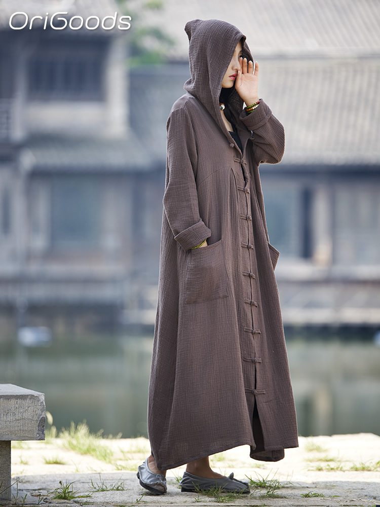 OriGoods Woman Hooded Long Coa - Trench Coat Formal 评论和价格