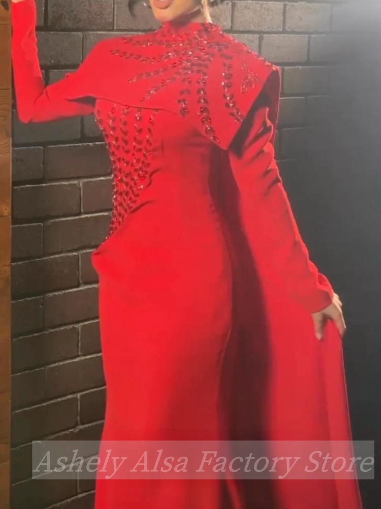 Customized Saudi Arabic Muslim - Women'S Red Formal Wear 评论和价格