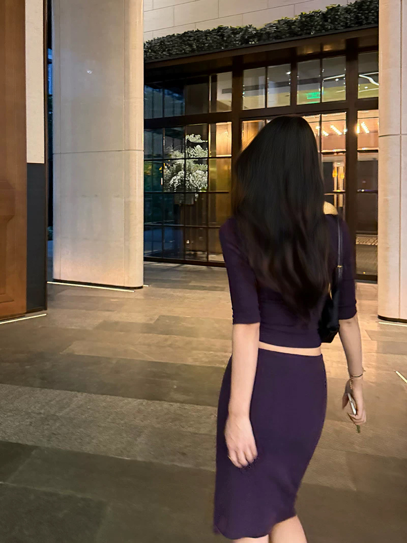 Women French V-Neck Half Sleev - Pencil Skirt Midi 评论和价格
