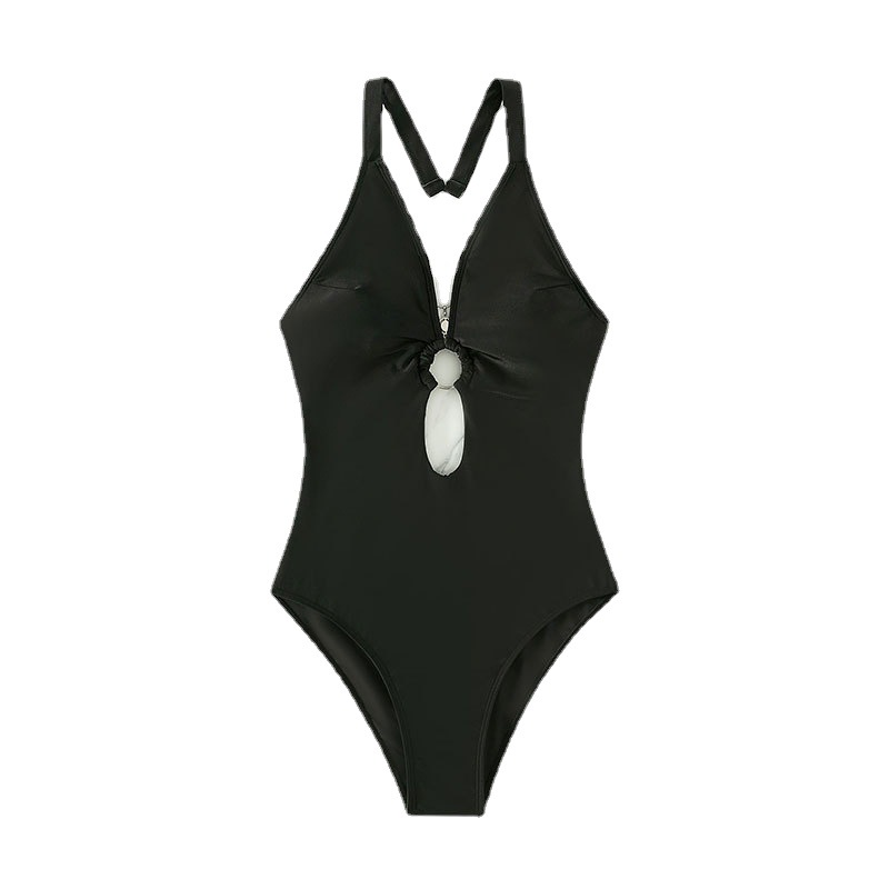 Cikini-Plunging Swimsuit for W - Monochrome Suit Set 评论和价格