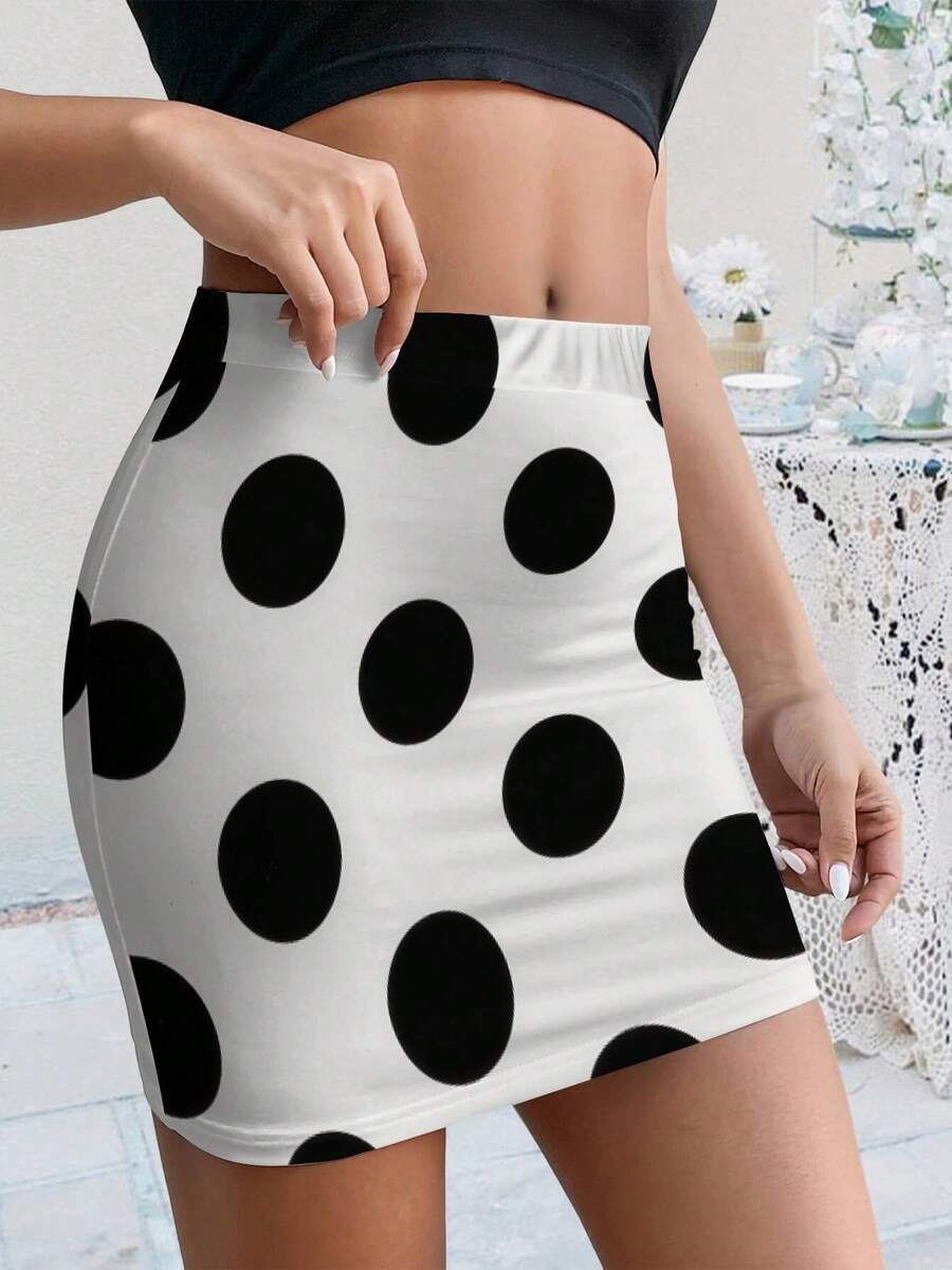 Women Summer Vintage Polka Dot - Pencil Skirt Midi 评论和价格