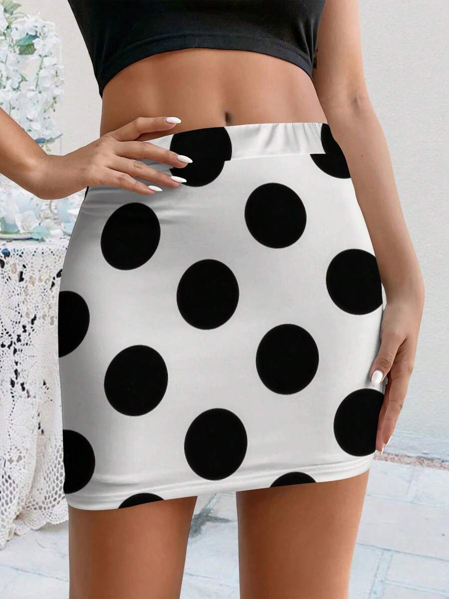 Women Summer Vintage Polka Dot - Pencil Skirt Midi 评论和价格