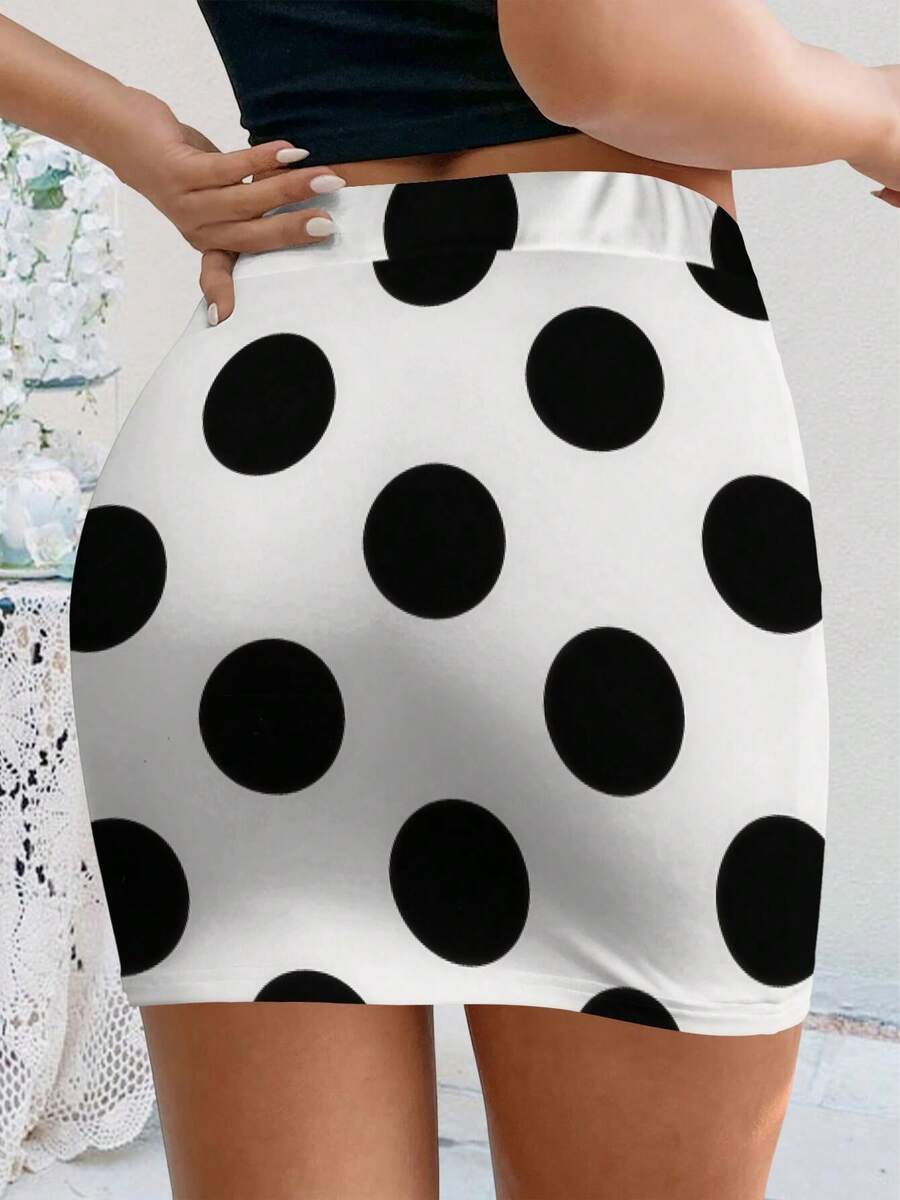 Women Summer Vintage Polka Dot - Pencil Skirt Midi 评论和价格