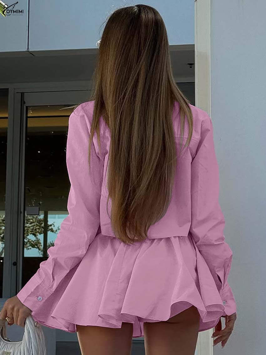Oymimi Fashion Pink Cotton 2 P - Pencil Skirt Midi 评论和价格