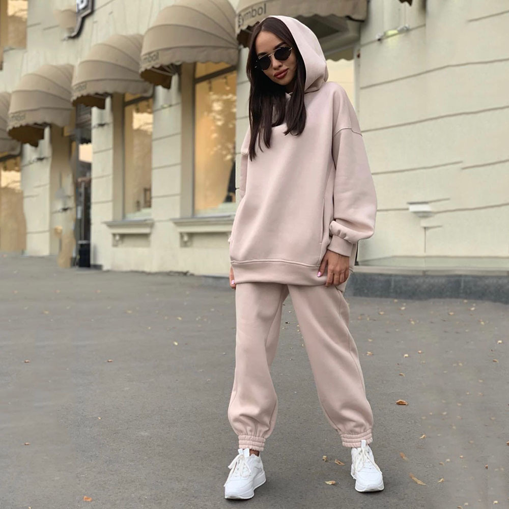 Monochrome Hooded Hoodie Set C - Monochrome Suit Set 评论和价格