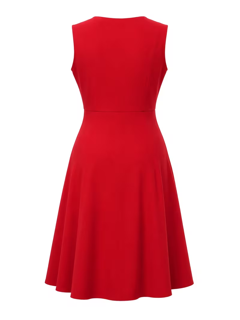 Plus Size Women Red Polka Dot  - Women'S Red Formal Wear 评论和价格