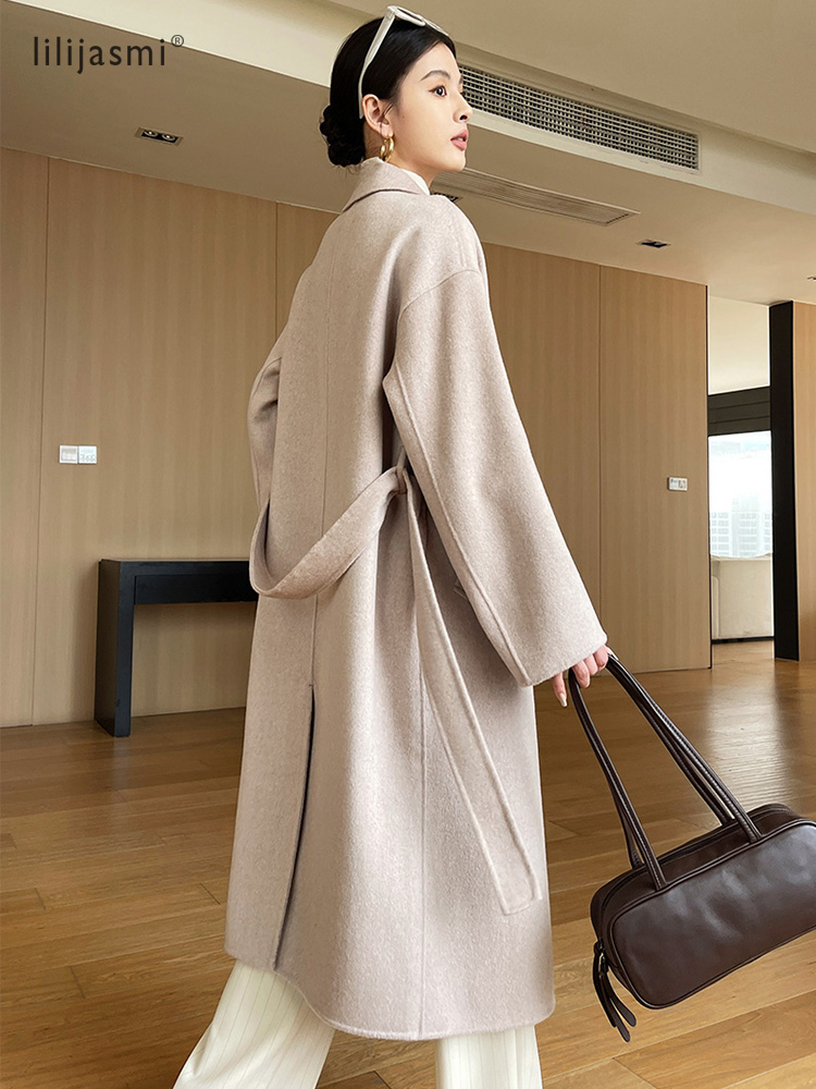 Notch Lapel Wool Coat Drop-Sho - Trench Coat Formal 评论和价格