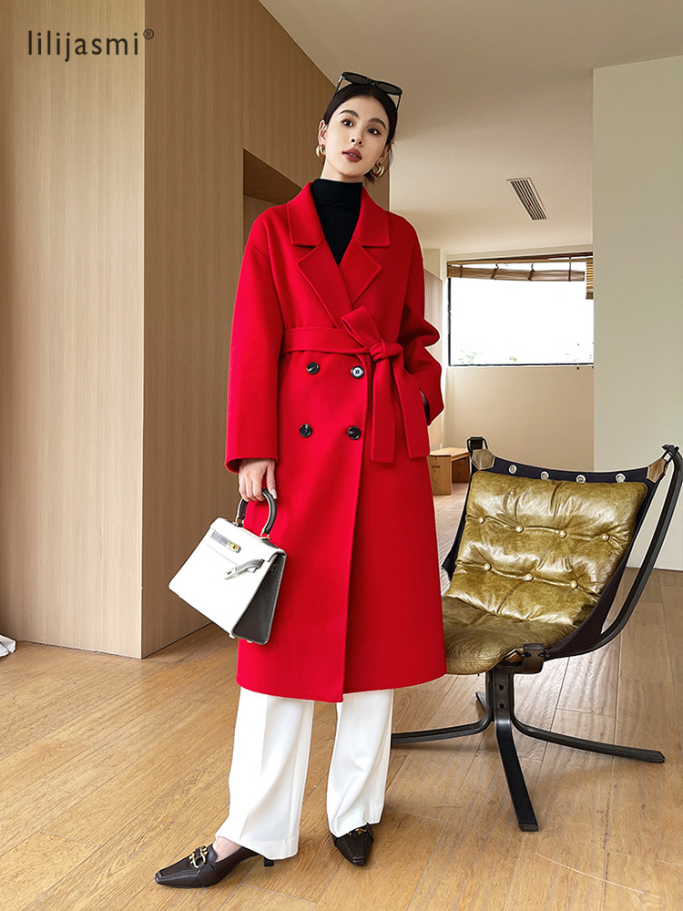 Notch Lapel Wool Coat Drop-Sho - Trench Coat Formal 评论和价格