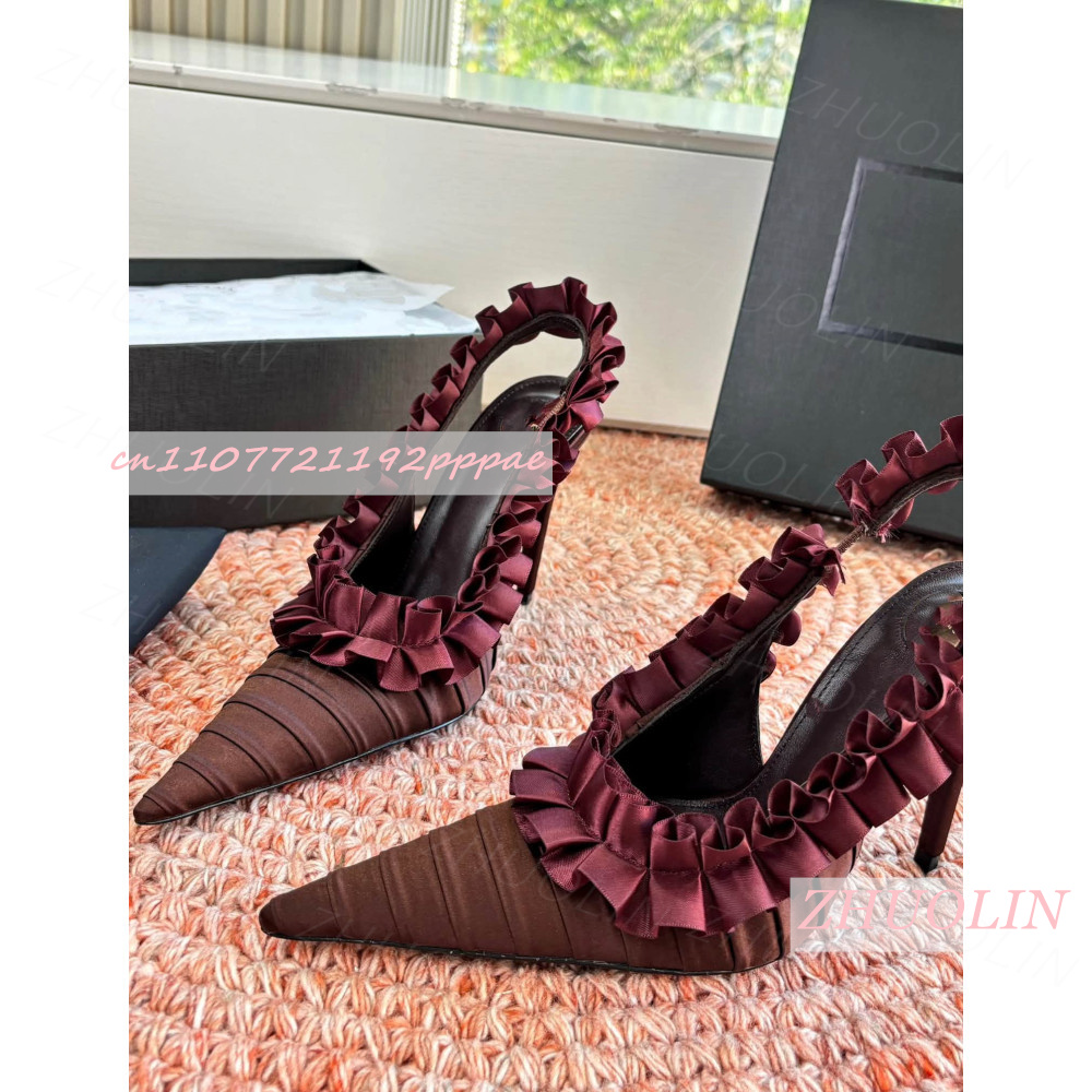 Slingback Heels Burgundy Pleat - Slingback Heel Formal 评论和价格