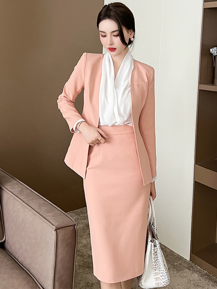 Spring Autumn 2 Piece Outfit S - Pencil Skirt Midi 评论和价格